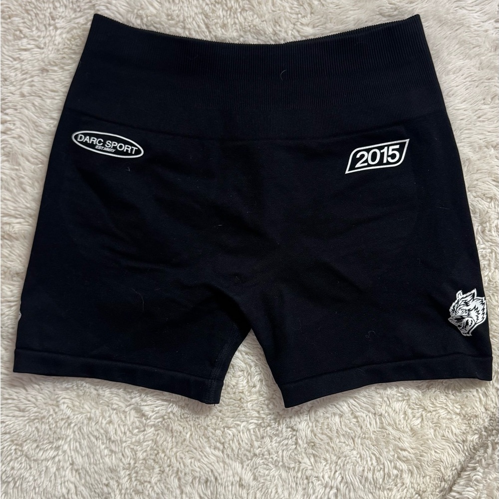 Darc Sport Black Athletic Shorts with Logo Accents